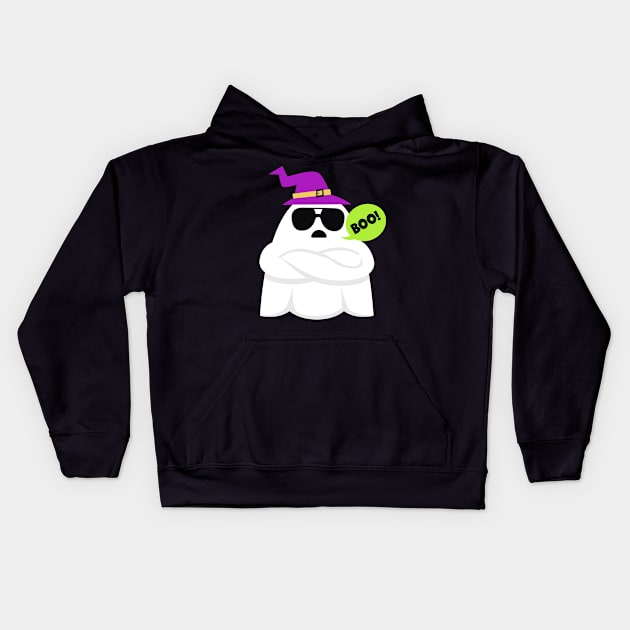 Halloween Boo Ghost Kids Hoodie by JabsCreative